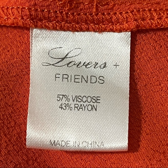 Lovers + Friends Orange Gracie Split Sleeve Mini In Coral Reef Night Out size XS - Picture 10 of 11